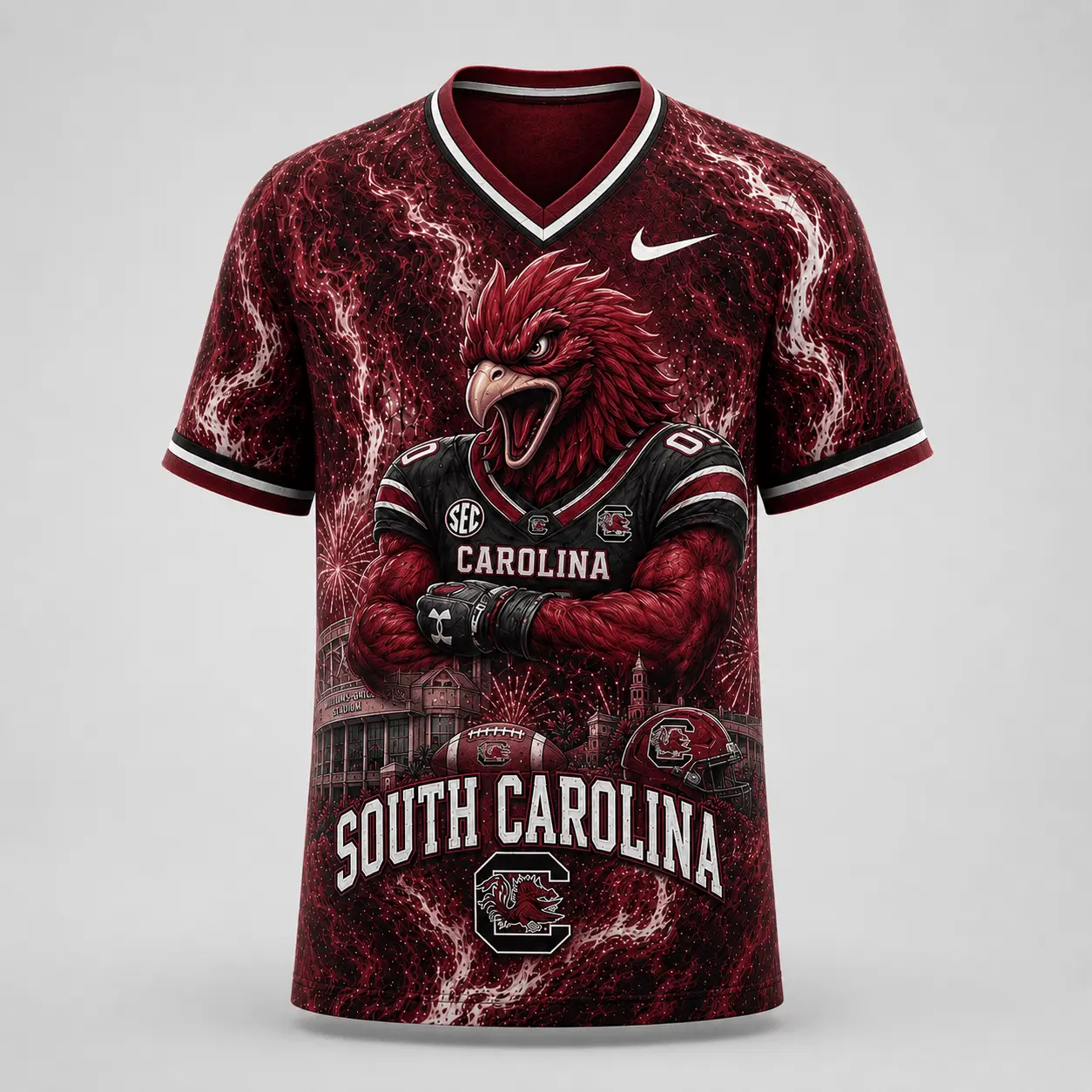 South Carolina Gamecocks | Premium NCAA Game Day Heritage Fan V-Neck NY - Image 2