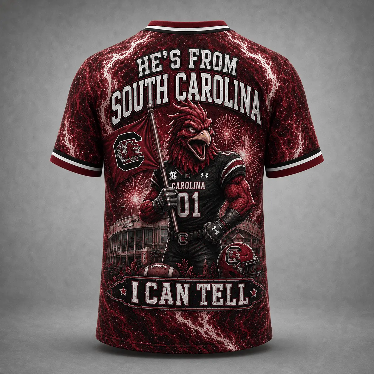 South Carolina Gamecocks | Premium NCAA Game Day Heritage Fan V-Neck NY - Image 3