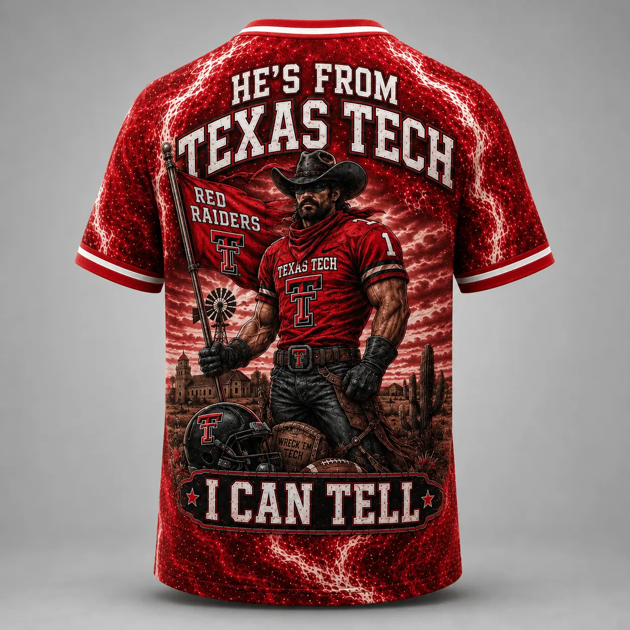 Texas Tech Red Raiders | Premium NCAA Game Day Heritage Fan V-Neck NY - Image 3