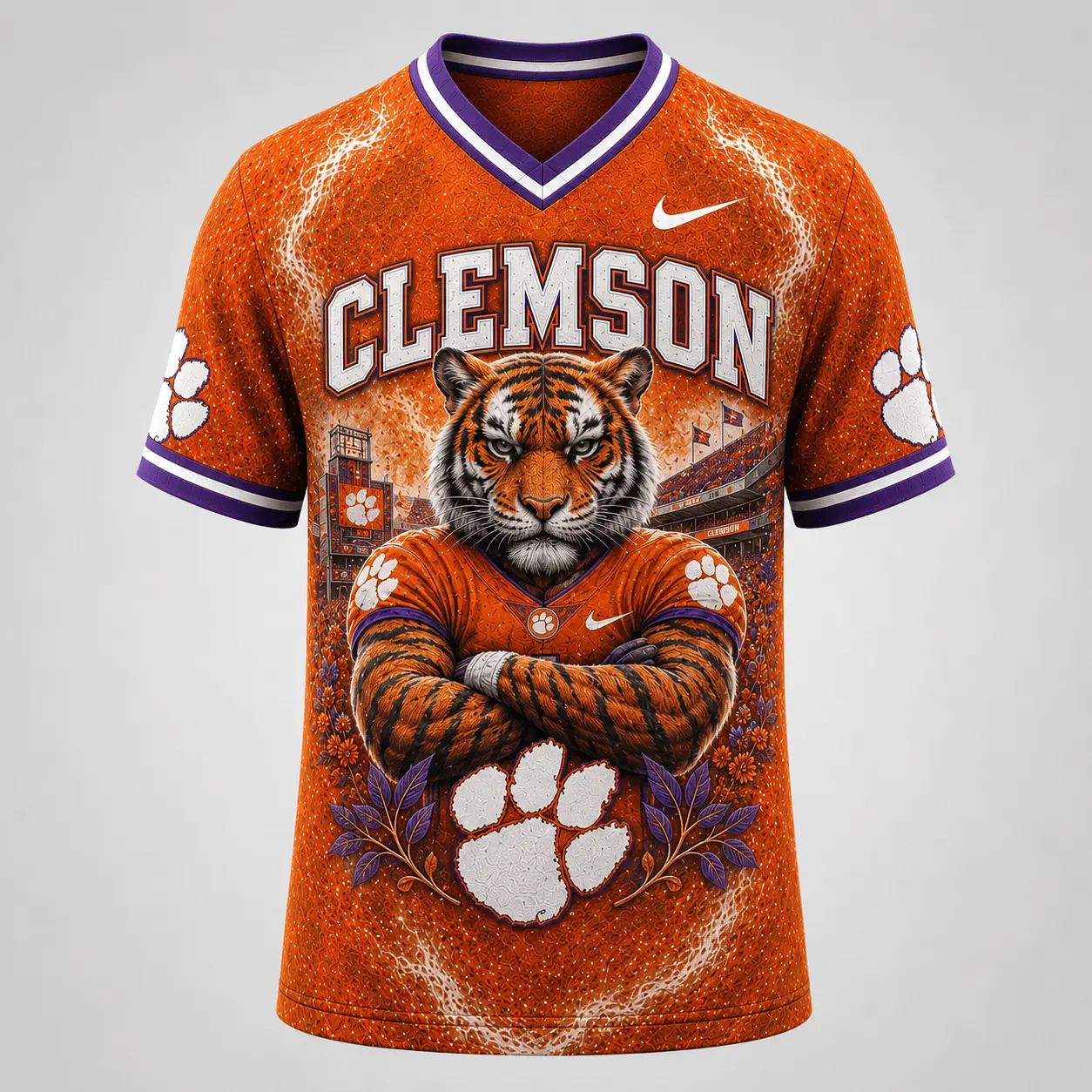 Clemson Tigers | Premium NCAA Game Day Heritage Fan V-Neck NY - Image 2