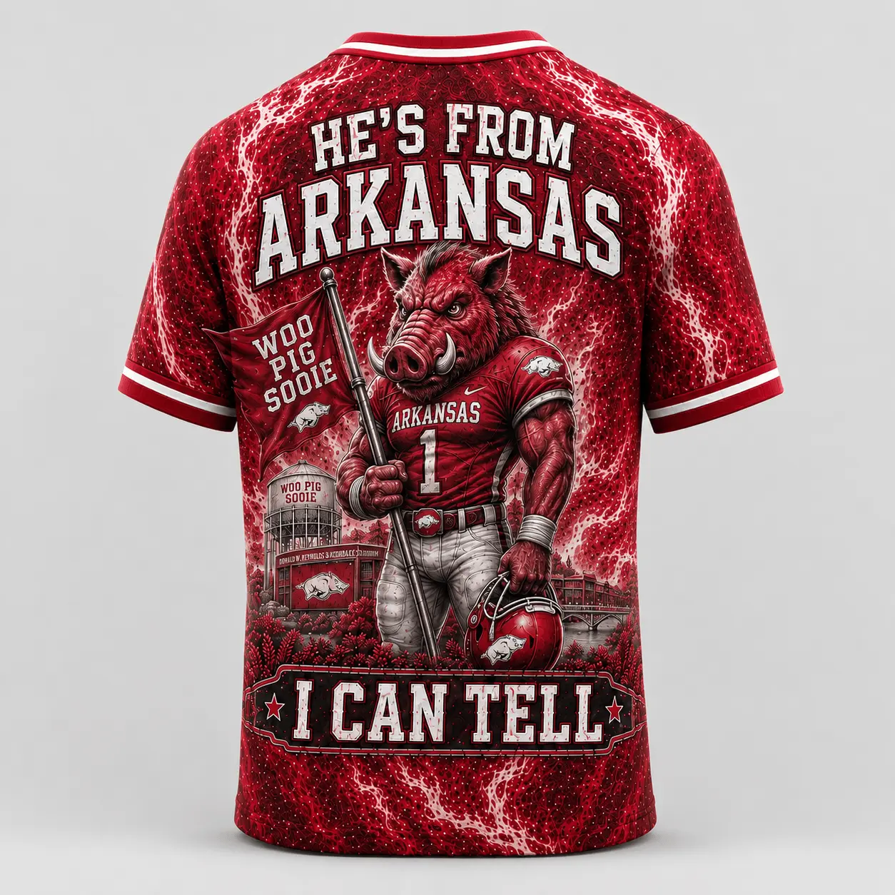 Arkansas Razorbacks | Premium NCAA Game Day Heritage Fan V-Neck NY - Image 3