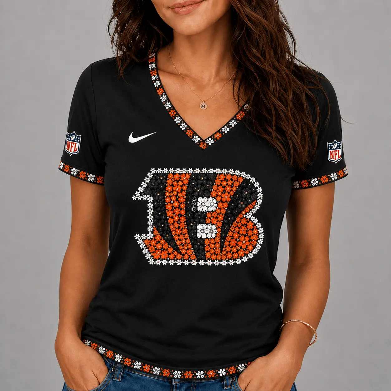 Cincinnati Bengals | Premium NFL Flower Logo V-Neck NY