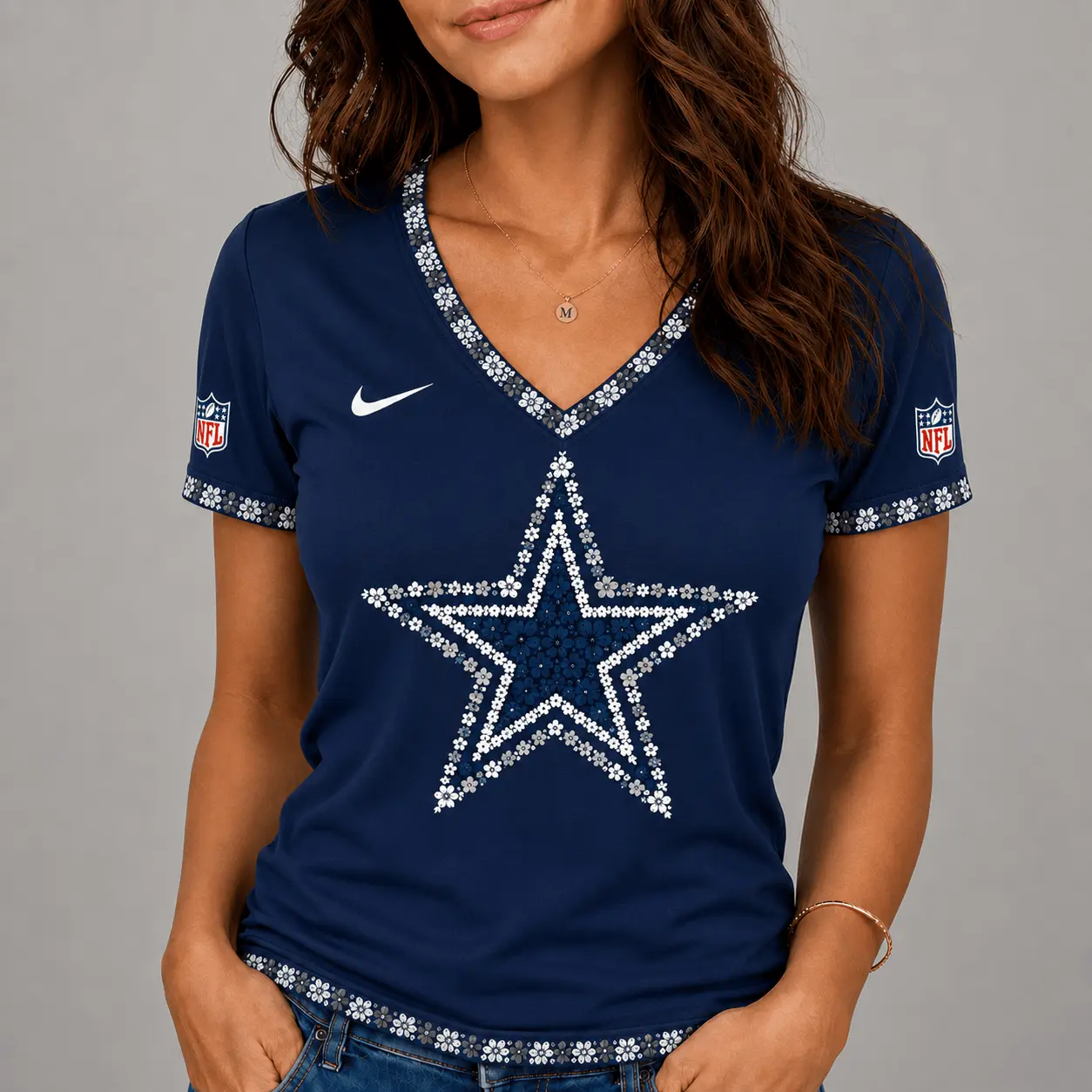 Dallas Cowboys | Premium NFL Flower Logo V-Neck NY