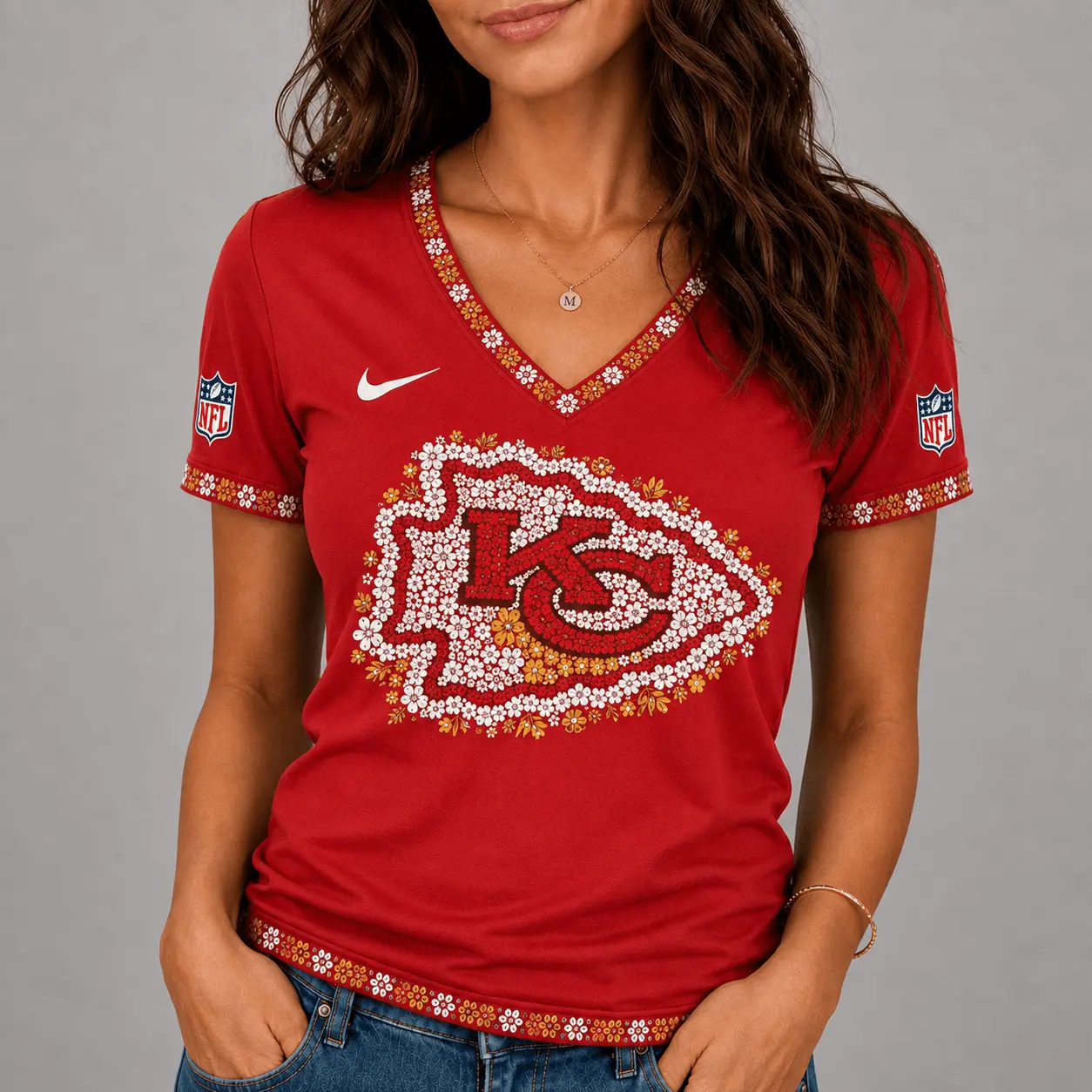Kansas City Chiefs | Premium NFL Flower Logo V-Neck NY