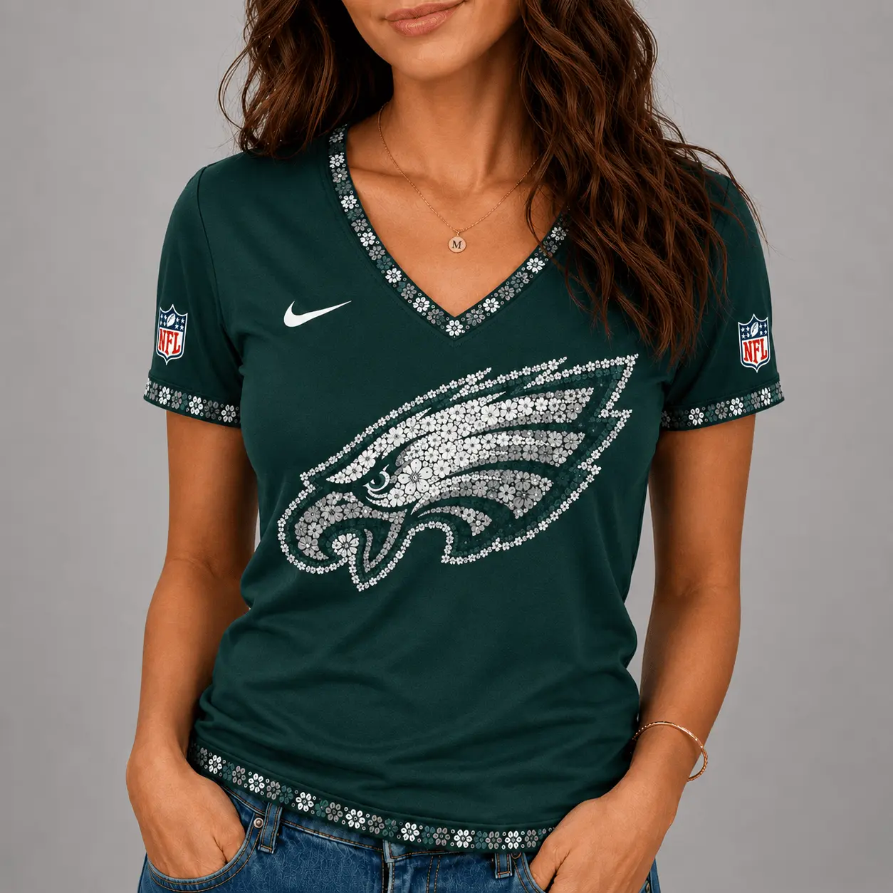Philadelphia Eagles | Premium NFL Flower Logo V-Neck NY