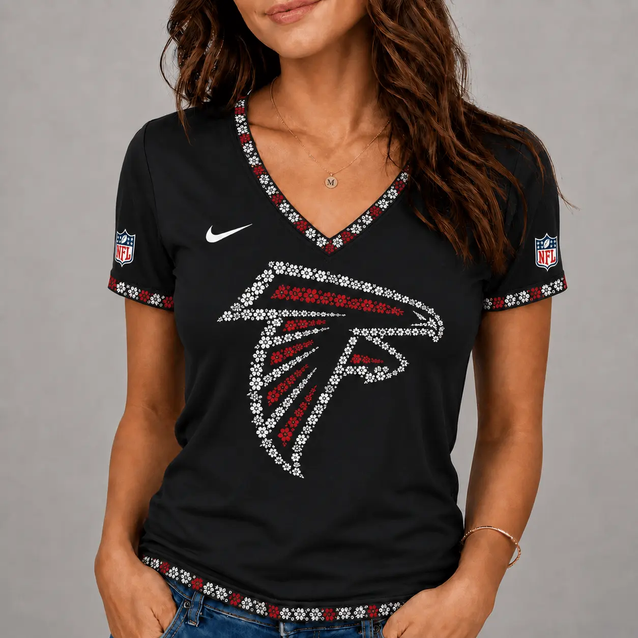 Atlanta Falcons | Premium NFL Flower Logo V-Neck NY