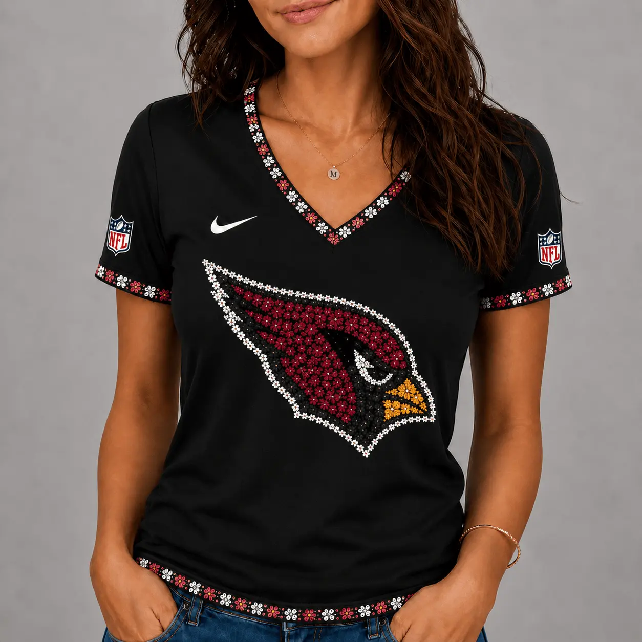Arizona Cardinals | Premium NFL Flower Logo V-Neck NY