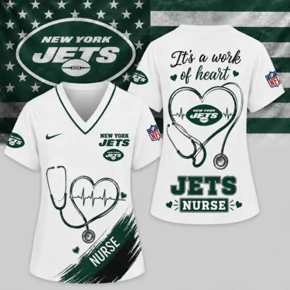 New York Jets | Premium NFL Nurse Work of Heart V-Neck Shirt NY