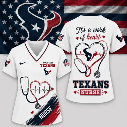 Houston Texans | Premium NFL Nurse Work of Heart V-Neck Shirt NY