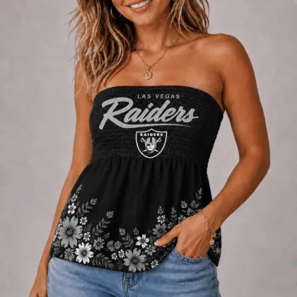 Las Vegas Raiders | Premium NFL Floral Strapless Top Long Sleeveless NY