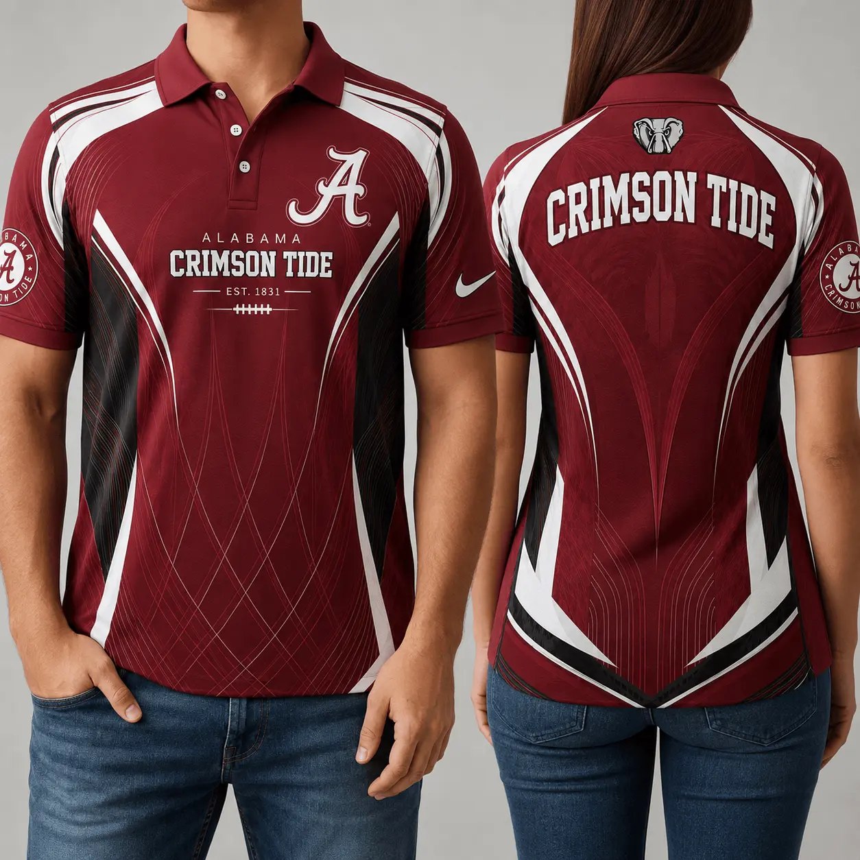 Alabama Crimson Tide | Premium NCAA Game Day Performance Polo NY - Image 2