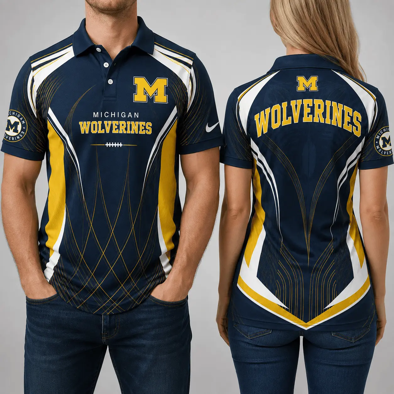 Michigan Wolverines | Premium NCAA Game Day Performance Polo NY - Image 2
