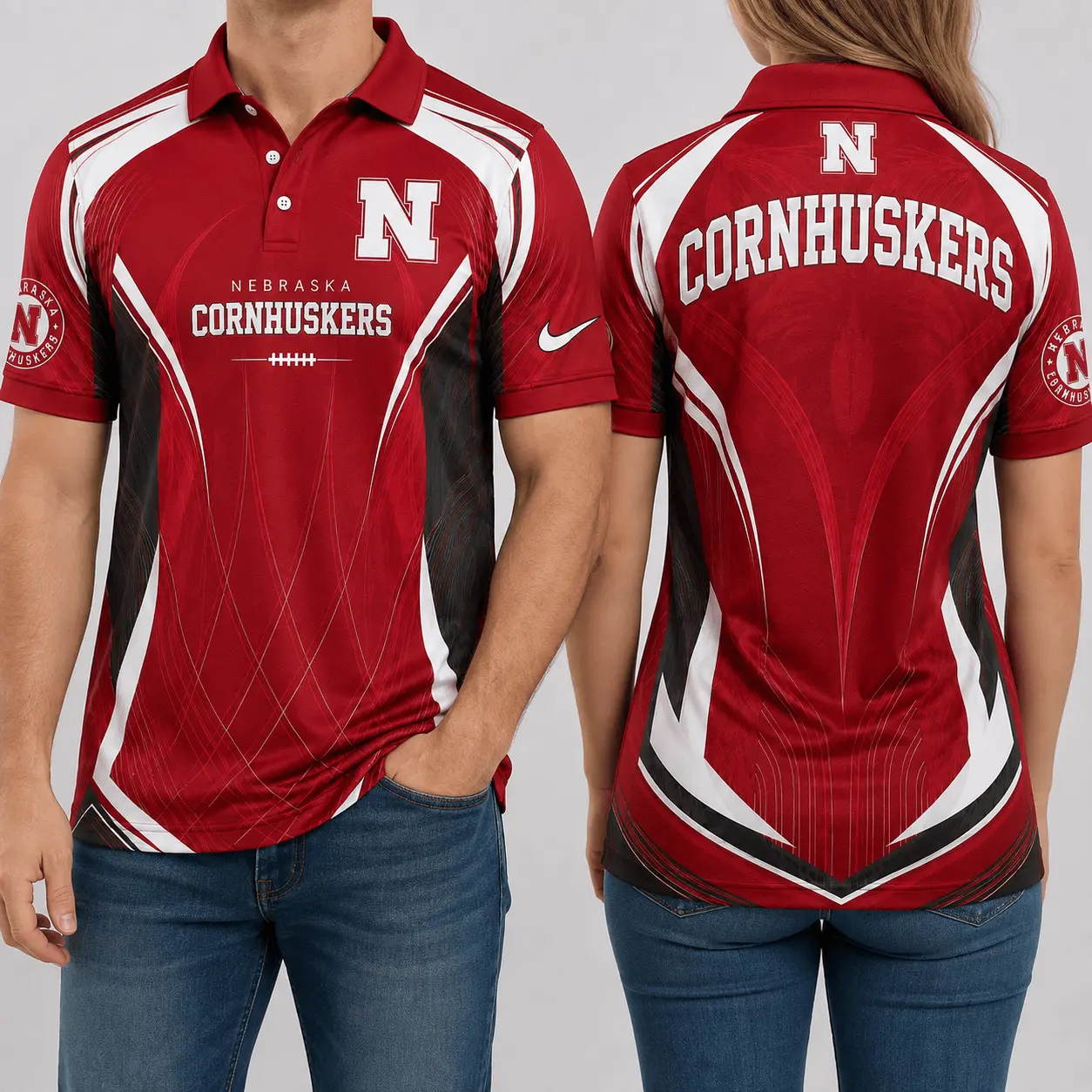Nebraska Cornhuskers | Premium NCAA Game Day Performance Polo NY - Image 2