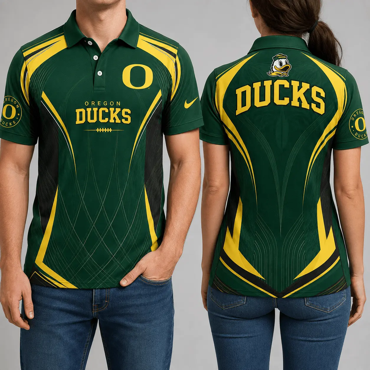 Oregon Ducks | Premium NCAA Game Day Performance Polo NY - Image 2
