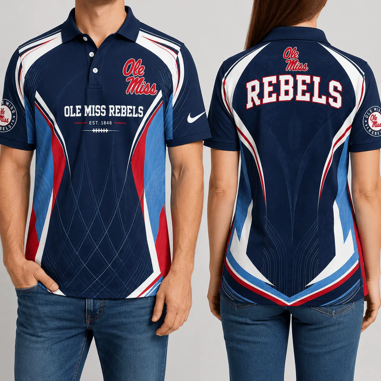 Ole Miss Rebels | Premium NCAA Game Day Performance Polo NY - Image 2