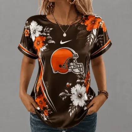 Cleveland Browns | Premium NFL Floral Satin Shirt NY