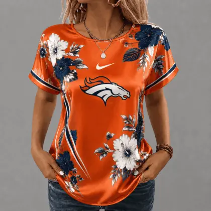 Denver Broncos | Premium NFL Floral Satin Shirt NY