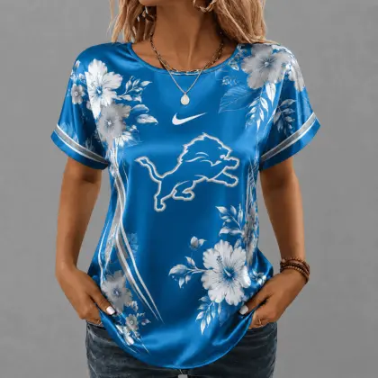 Detroit Lions | Premium NFL Floral Satin Shirt NY