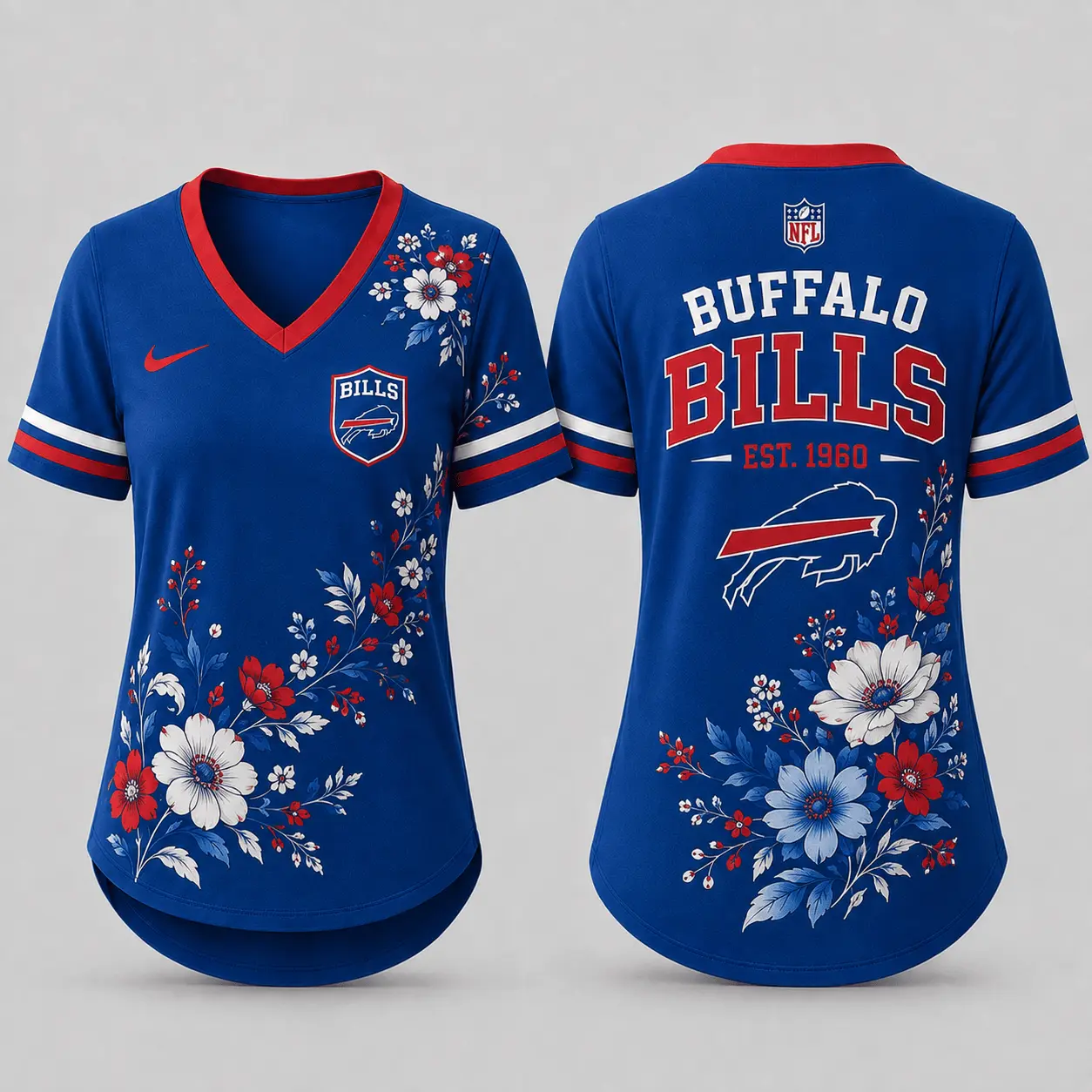 Buffalo Bills | Premium NFL Gridiron Bloom V-neck NY
