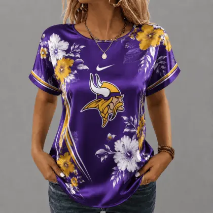 Minnesota Vikings | Premium NFL Floral Satin Shirt NY