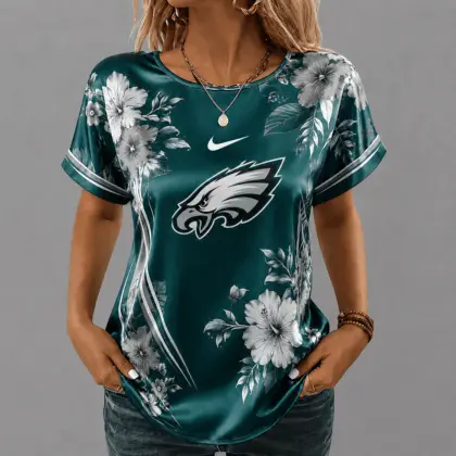 Philadelphia Eagles | Premium NFL Floral Satin Shirt NY