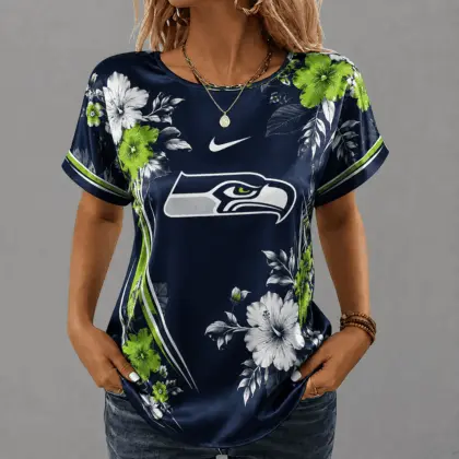 Seattle Seahawks | Premium NFL Floral Satin Shirt NY