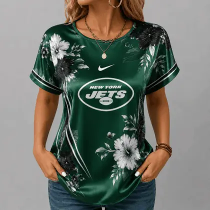 New York Jets | Premium NFL Floral Satin Shirt NY