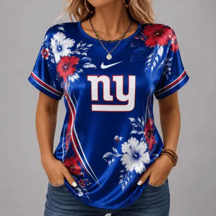 New York Giants | Premium NFL Floral Satin Shirt NY