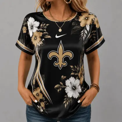 New Orleans Saints | Premium NFL Floral Satin Shirt NY