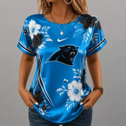 Carolina Panthers | Premium NFL Floral Satin Shirt NY