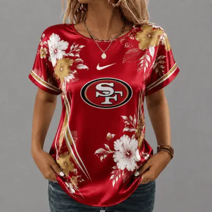 San Francisco 49ers | Premium NFL Floral Satin Shirt NY