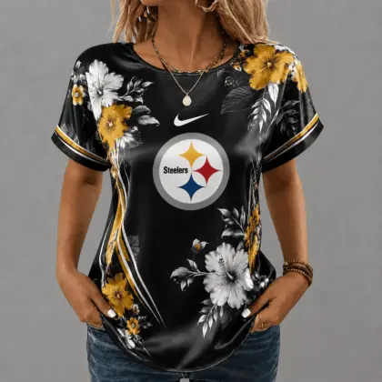 Pittsburgh Steelers | Premium NFL Floral Satin Shirt NY