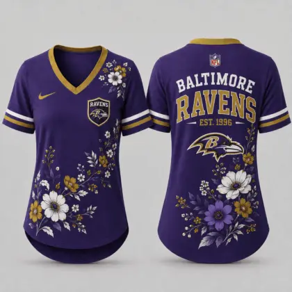 Baltimore Ravens | Premium NFL Gridiron Bloom V-neck NY