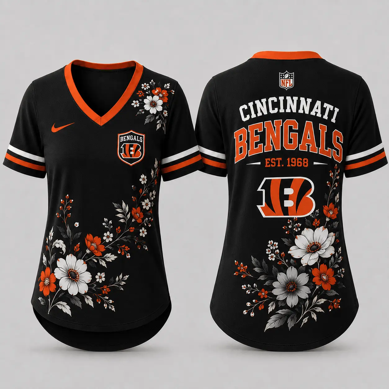Cincinnati Bengals | Premium NFL Gridiron Bloom V-neck NY