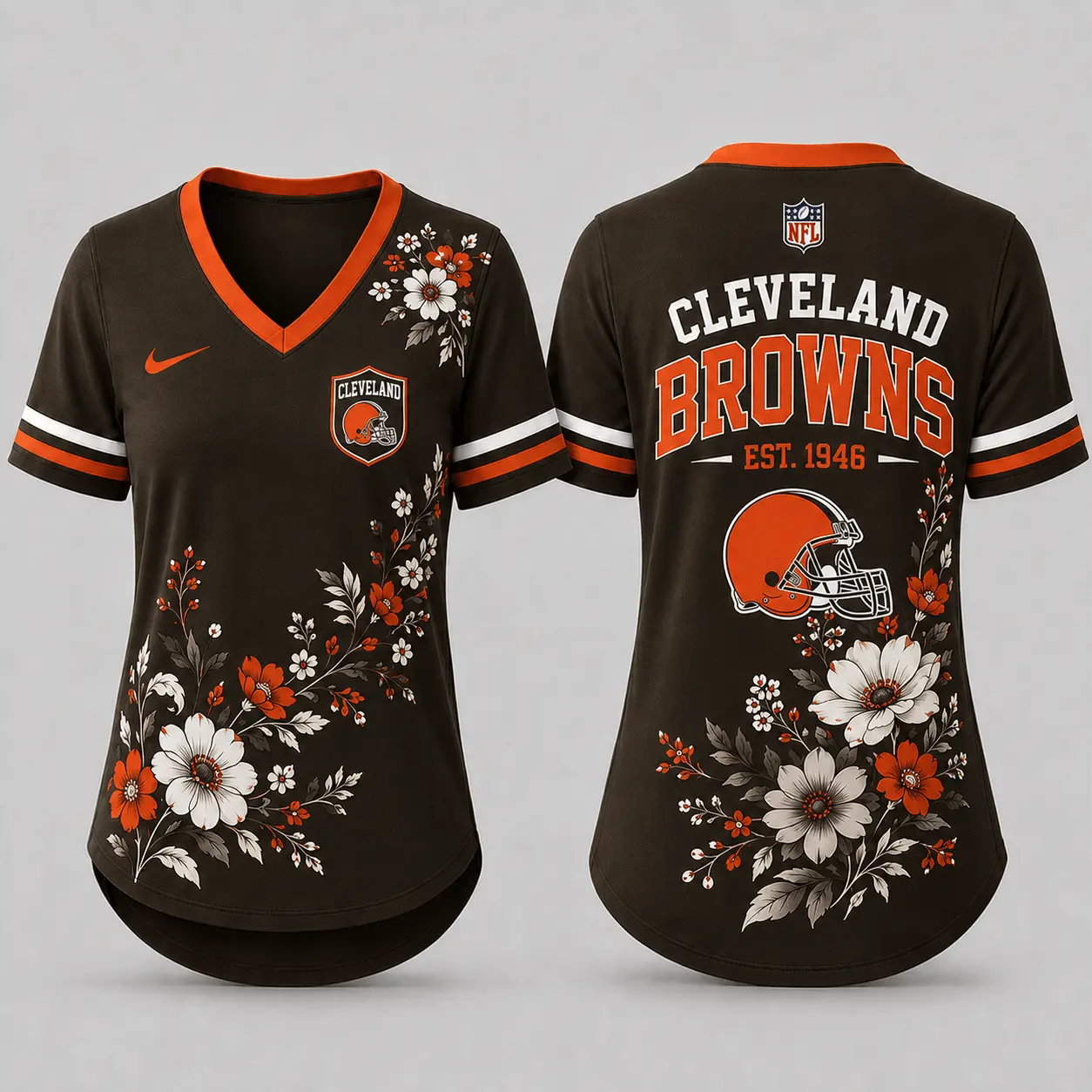 Cleveland Browns | Premium NFL Gridiron Bloom V-neck NY