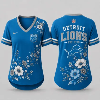 Detroit Lions | Premium NFL Gridiron Bloom V-neck NY