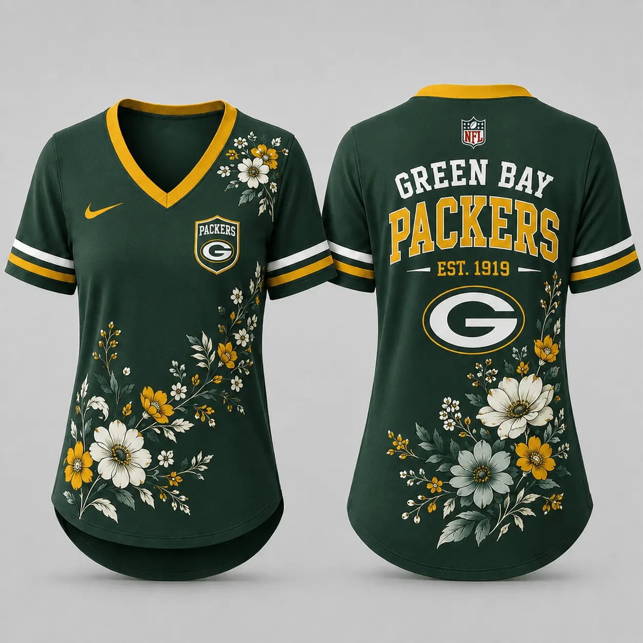 Green Bay Packers | Premium NFL Gridiron Bloom V-neck NY