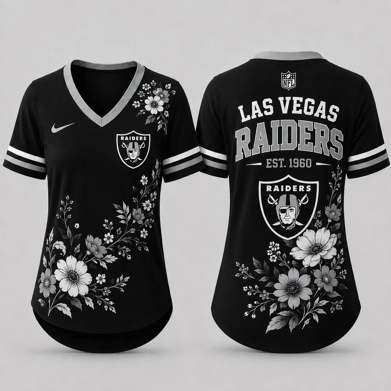 Las Vegas Raiders | Premium NFL Gridiron Bloom V-neck NY