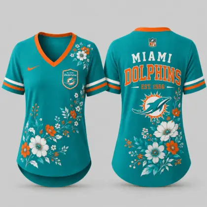 Miami Dolphins | Premium NFL Gridiron Bloom V-neck NY