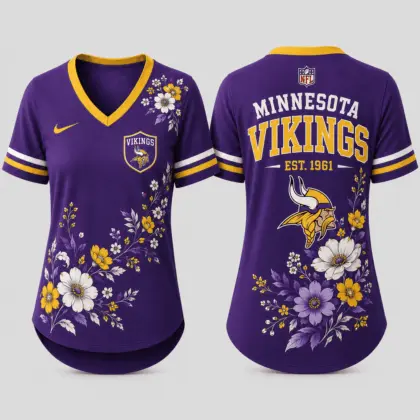Minnesota Vikings | Premium NFL Gridiron Bloom V-neck NY
