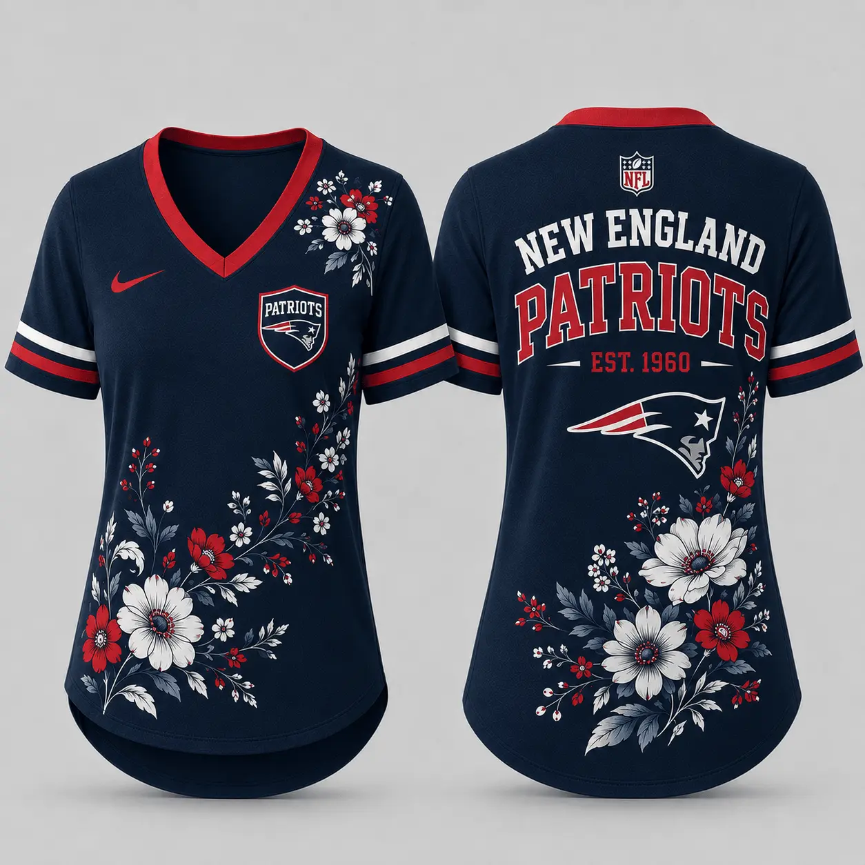 New England Patriots | Premium NFL Gridiron Bloom V-neck NY