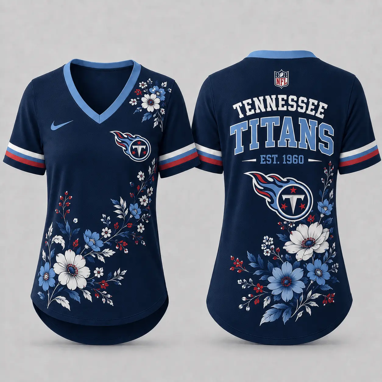 Tennessee Titans | Premium NFL Gridiron Bloom V-neck NY