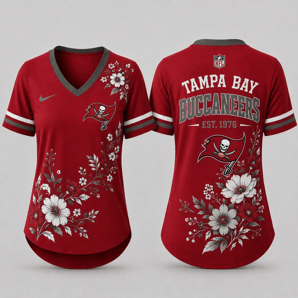 Tampa Bay Buccaneers | Premium NFL Gridiron Bloom V-neck NY