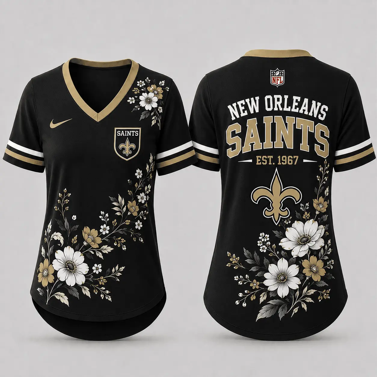 New Orleans Saints | Premium NFL Gridiron Bloom V-neck NY