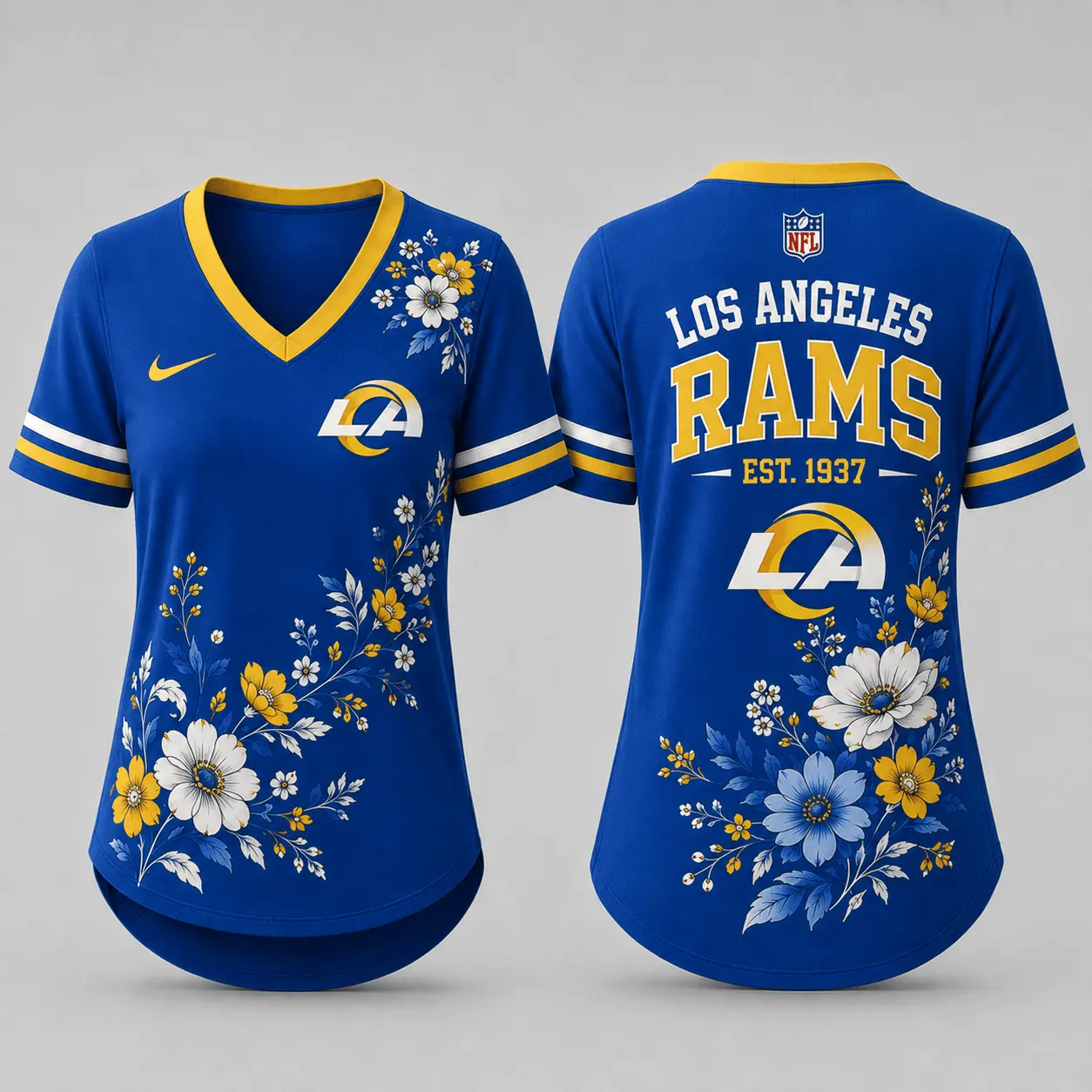Los Angeles Rams | Premium NFL Gridiron Bloom V-neck NY