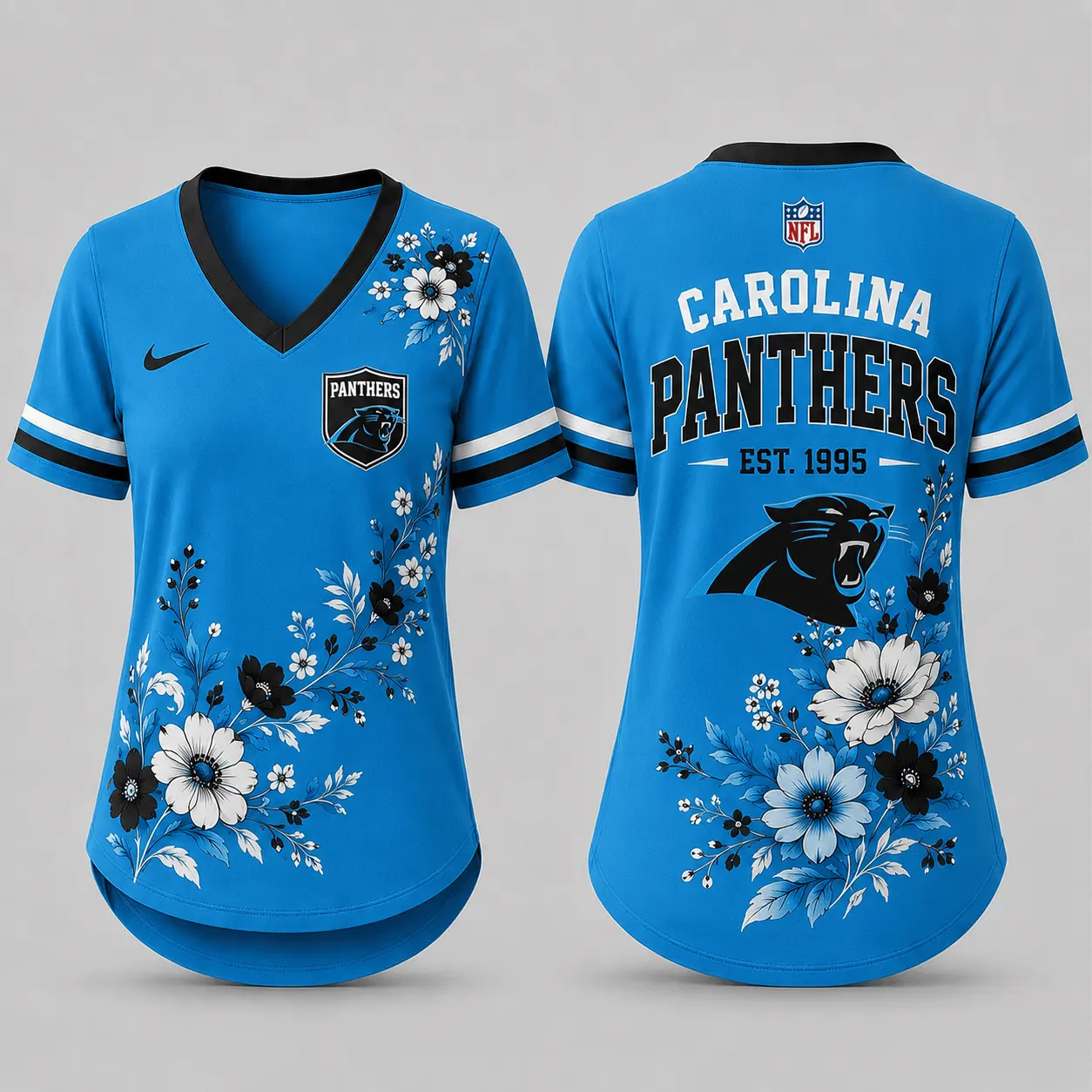 Carolina Panthers | Premium NFL Gridiron Bloom V-neck NY