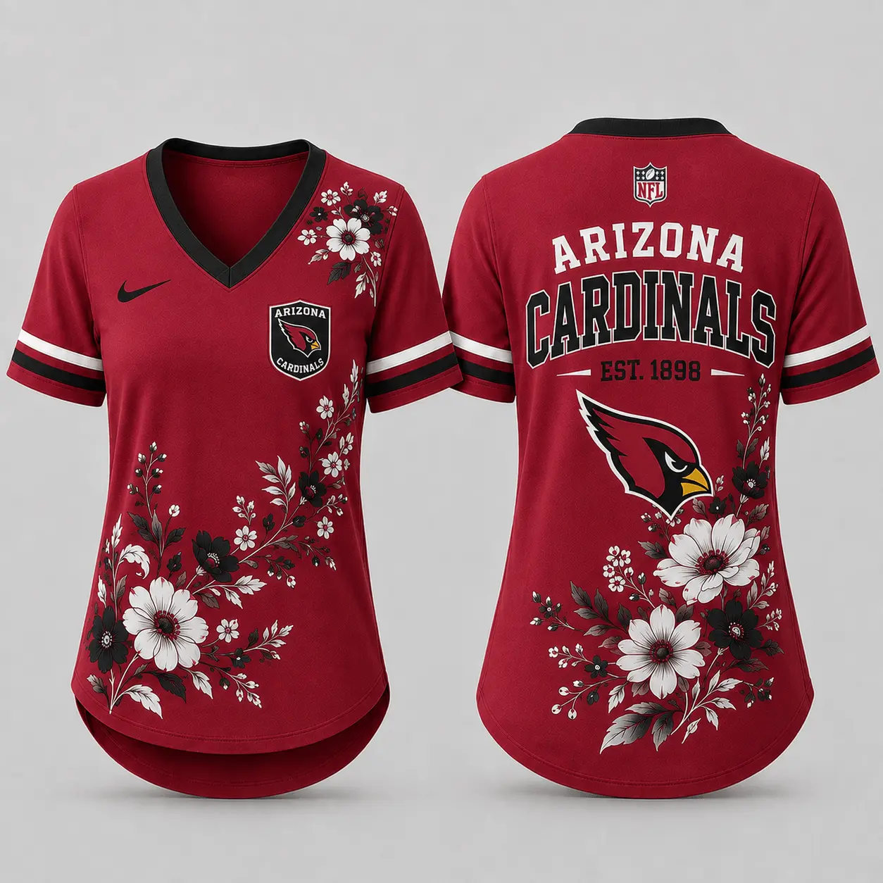 Arizona Cardinals | Premium NFL Gridiron Bloom V-neck NY
