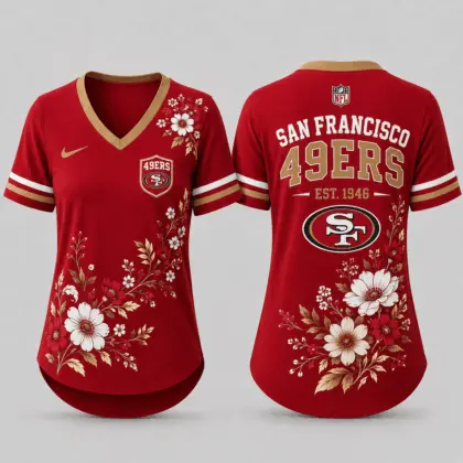 San Francisco 49ers | Premium NFL Gridiron Bloom V-neck NY