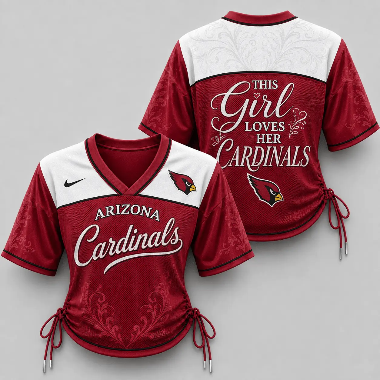 Arizona Cardinals | Premium NFL This Girl Loves Game Day Women Lace-Up Jersey TD