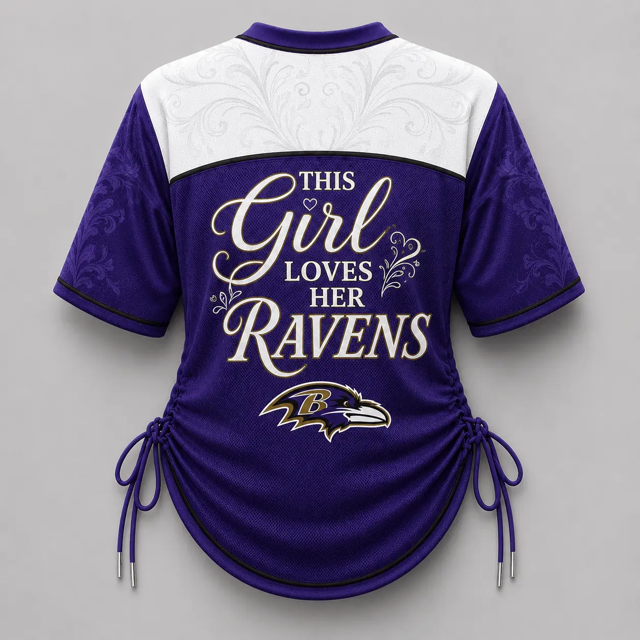 Baltimore Ravens | Premium NFL This Girl Loves Game Day Women Lace-Up Jersey TD - Image 3